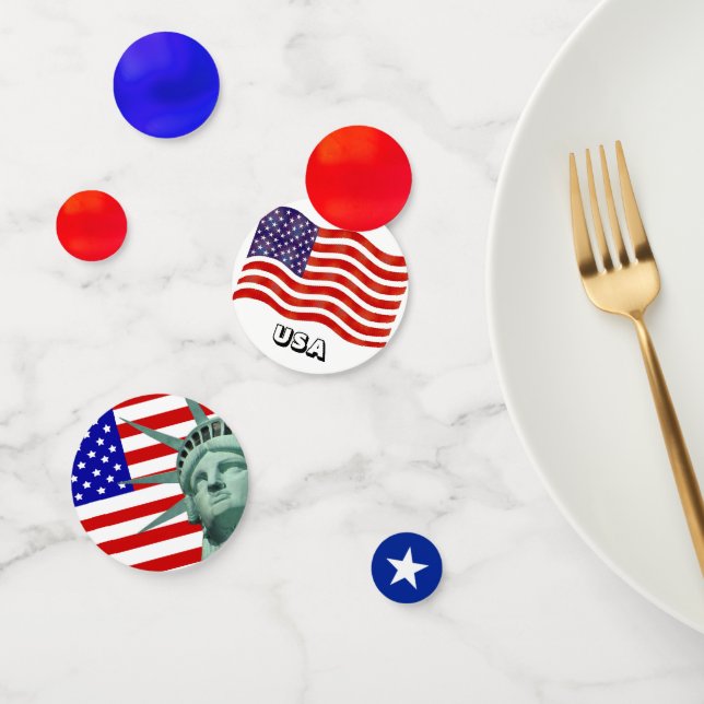 Estatua de la Libertad y el Confetti Bandera Ameri (Grupo)