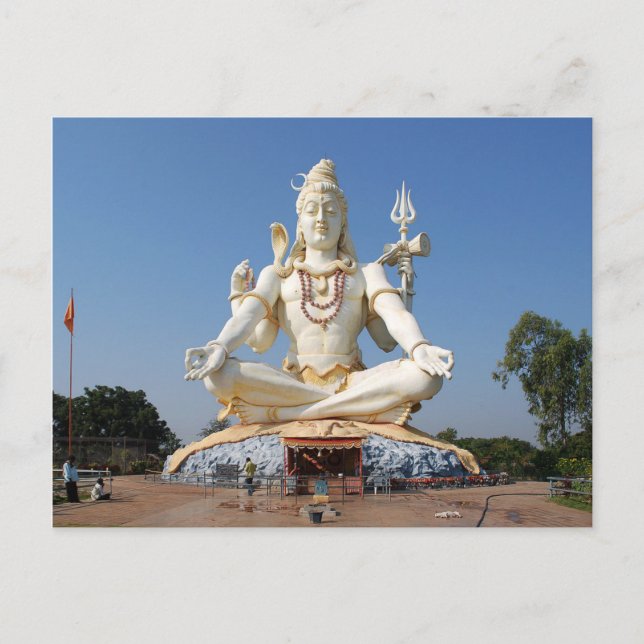 Estatua de la postal de Shiva en Bijapur, India (Anverso)
