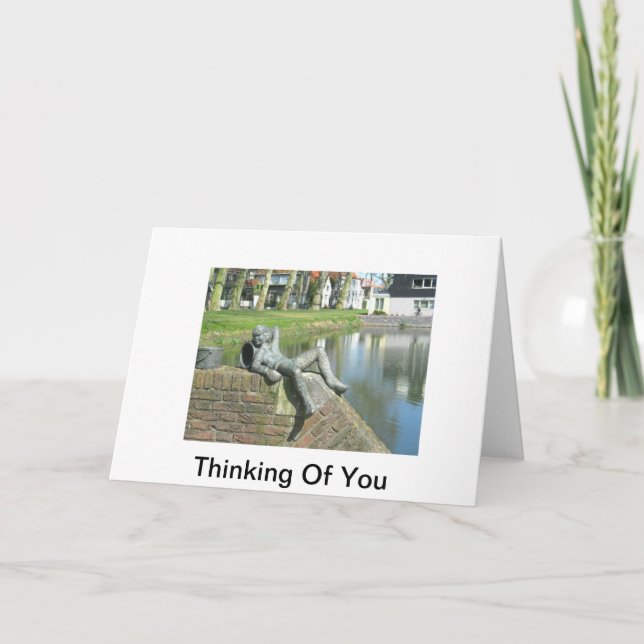 Estatua de la tarjeta de felicitación del muchacho (Anverso)