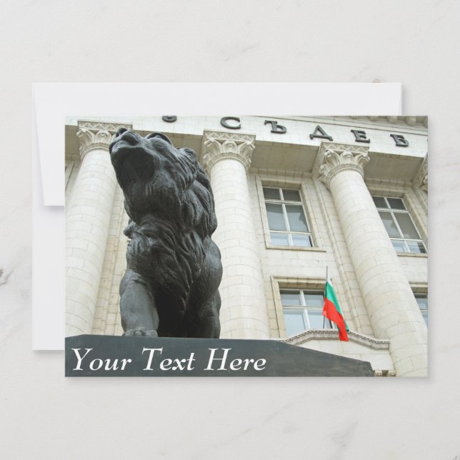 Estatua de león personalizable, tarjeta de Sofía,  (Anverso)