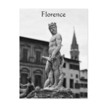 Estatua de Neptuno, Florencia, Italia, postal