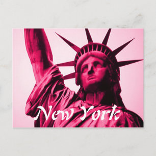 Estatua de Nueva York de la postal rosa de la libe