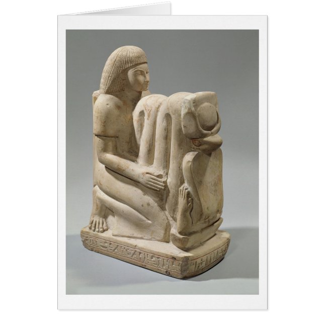 Estatua de Setau presentando a la diosa cobra Nekh (Frente)