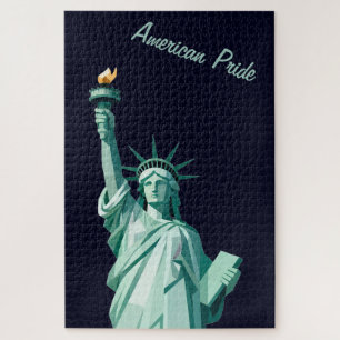 Estatua del Orgullo Americano del Rompecabezas Geo