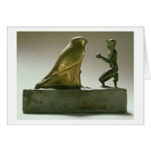 Estatua del Rey Taharqa adorando al halcón-dios
