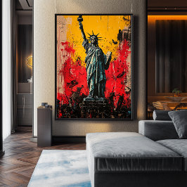 Estatua expresionista de la libertad - arte audaz