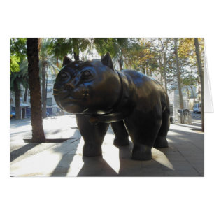 Estatua famosa de Barcelona en Las Ramblas