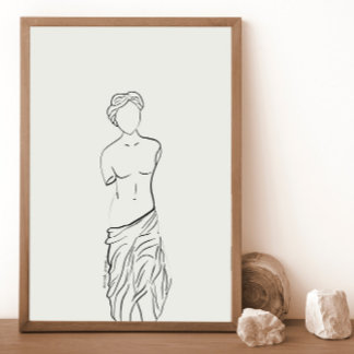 Estatua griega, Poster de arte de línea