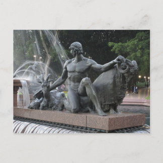 Estatua panorámica en la postal de Hyde Park