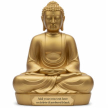 Estatua plana de Buda dorado en 2D