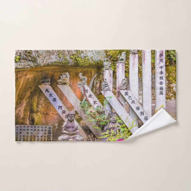 Estatuas de Buda en el templo Senko-ji (Toalla de mano)