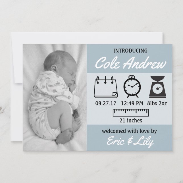 Estatuas Invitación del bebé (Anverso)