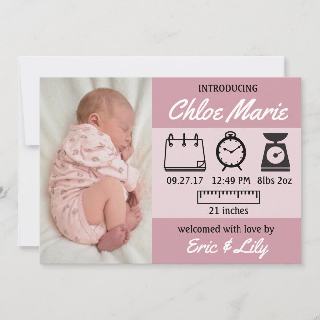 Estatuas Invitación del bebé (Anverso)