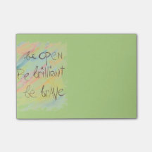 "Esté abierto * sea brillante * sea" notas de