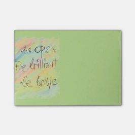 "Esté abierto * sea brillante * sea" notas de