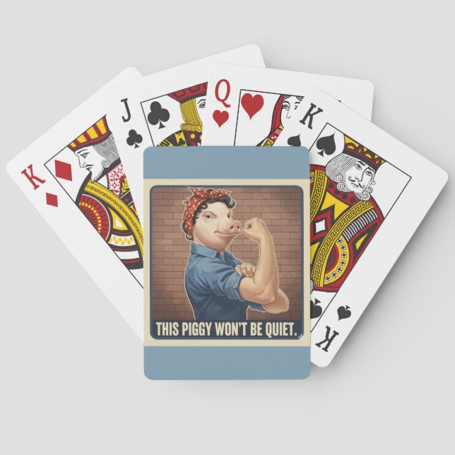 Este cerdito no se callará jugando cartas (Reverso)
