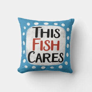 Este Cojín decorativo De Cuidados De Pescado