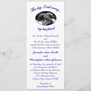 Este día me casaré con mi mejor tarjeta plana amig