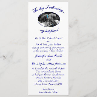 Este día me casaré con mi mejor tarjeta plana amig