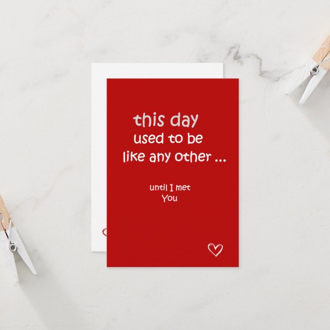 Este día - Tarjeta de amor romántica (Anverso/Reverso In Situ)