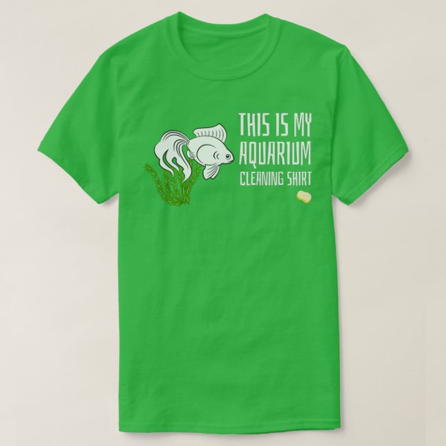 Este es mi acuario limpiando la camiseta con peces (Diseño del anverso)