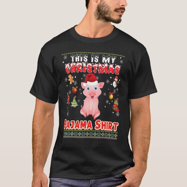 Este Es Mi Navidad Pajama Pig Ugly Sweater Merr (Anverso)