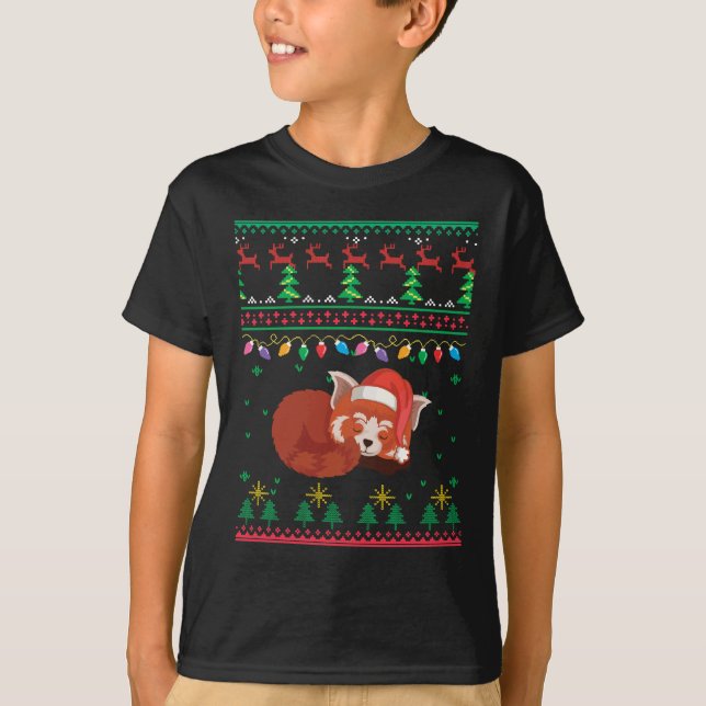 Este Es Mi Navidad Pajama Red Panda Ugly Sweater (Anverso)