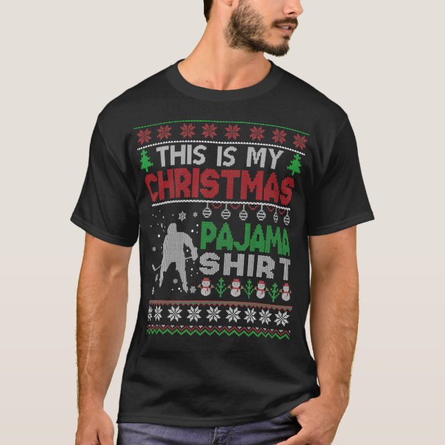 Este es mi navidad pajama Ugly Sweater Hockey Xm (Anverso)