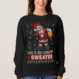Este es mi Navidad Sweater Basketball Santa Elf