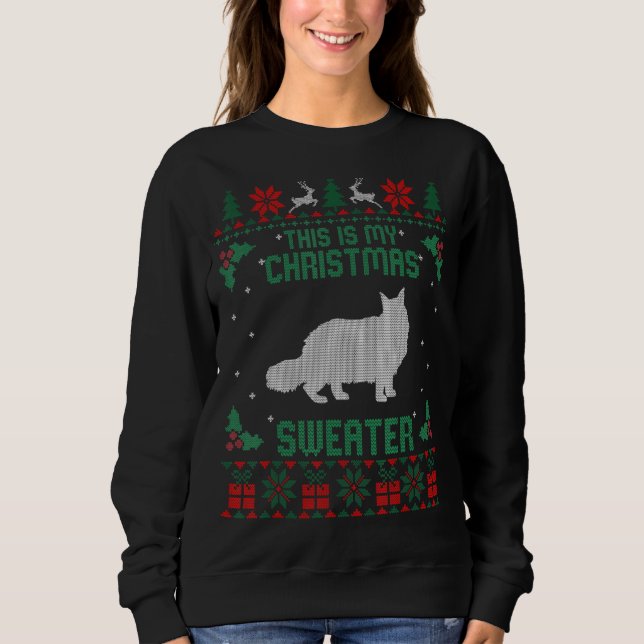 Este Es Mi Navidad Sweater Maine Coon Cat Feo (Anverso)