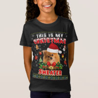 Este Es Mi Navidad Sweater Pomeranian Dog Ugly M