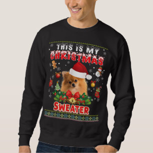 Este Es Mi Navidad Sweater Pomeranian Dog Ugly M