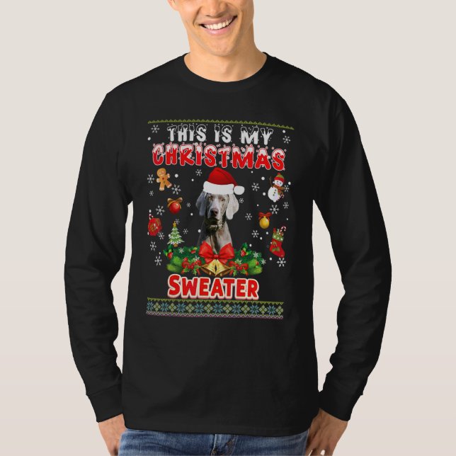 Este Es Mi Navidad Sweater Weimaraner Dog Ugly M (Anverso)