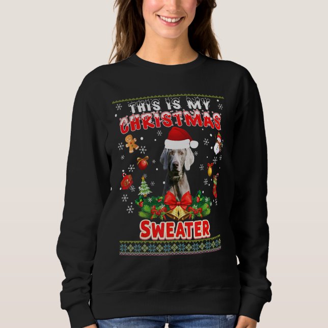 Este Es Mi Navidad Sweater Weimaraner Dog Ugly M (Anverso)