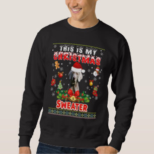Este Es Mi Navidad Sweater Weimaraner Dog Ugly M
