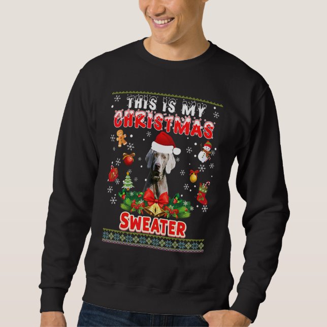 Este Es Mi Navidad Sweater Weimaraner Dog Ugly M (Anverso)