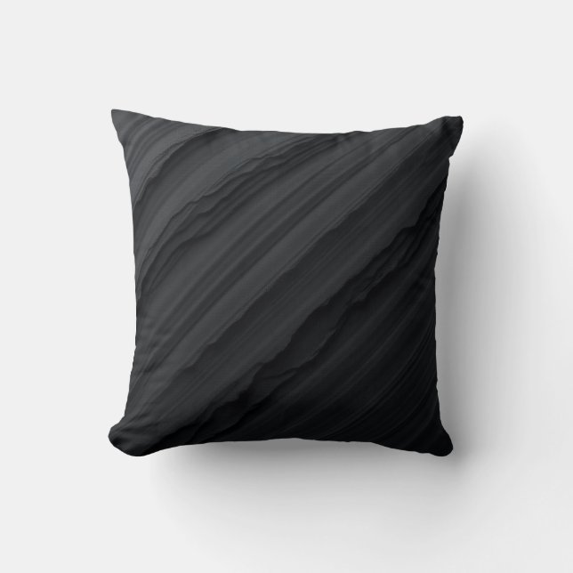 Este es un cojín de almohada para rayas negras. (Anverso)