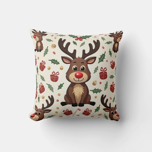 Este es un cojín de almohada para rudolp. (Anverso)