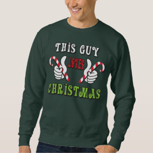 Este individuo ama el suéter feo del navidad del