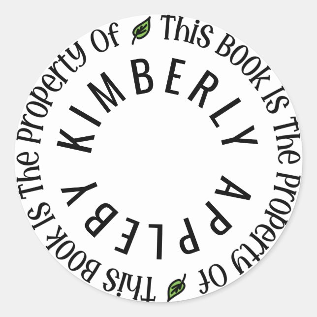 "Este Libro Es Propiedad De" Plantilla Pegatina (Anverso)