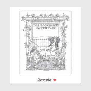 "Este Libro Pertenece A" Pegatina de Exlibris Vint