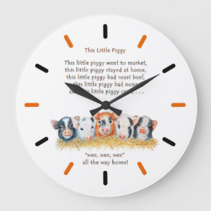 Este pequeño reloj de pared de acrílico de cerdito