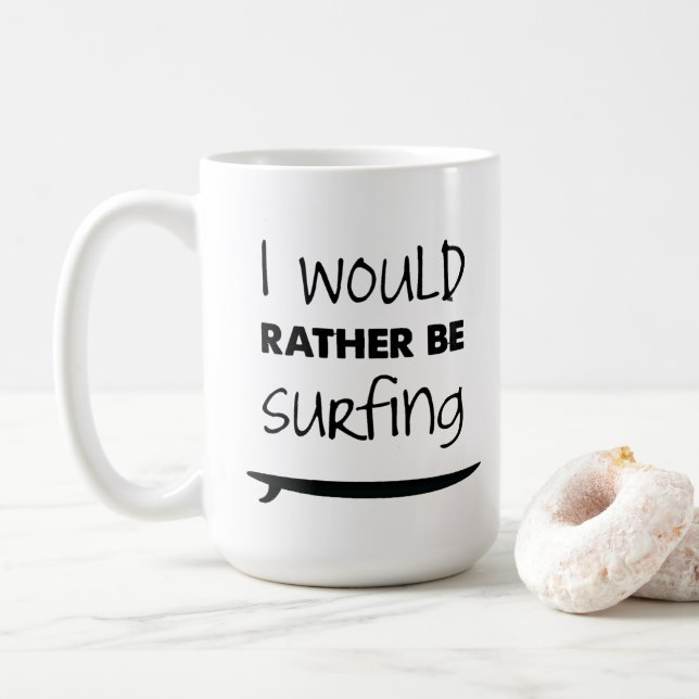 Esté practicando surf bastante la taza de café (Con donut)