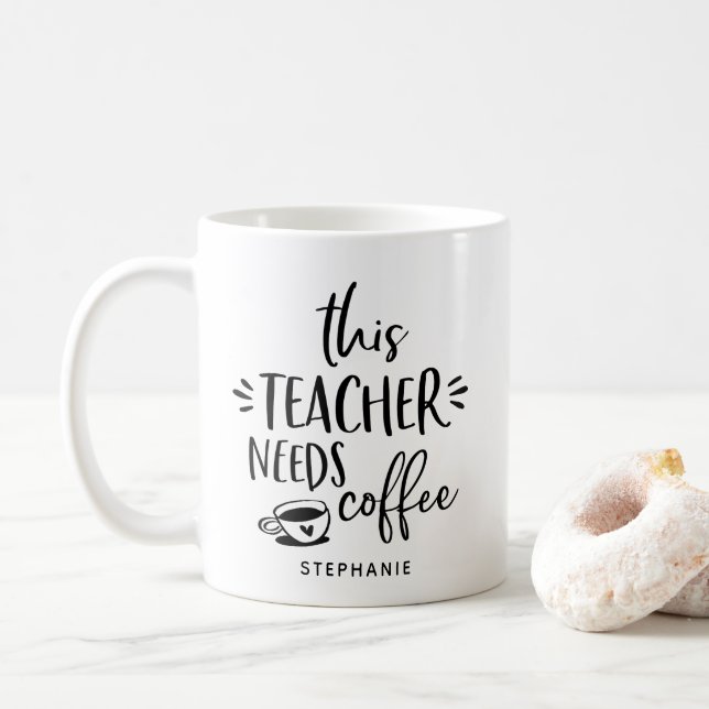 Este profesor necesita una taza de café personaliz (Con donut)