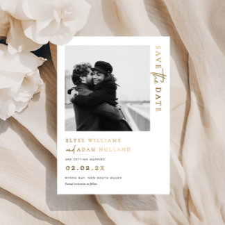 Estelle Photo Gold Foil Anuncio de Boda para Guard