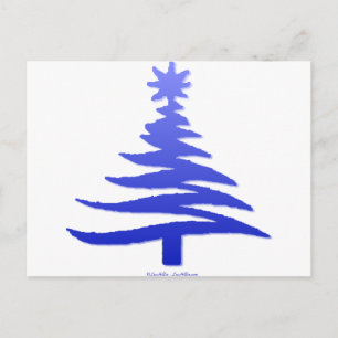 Esténcil de árbol de navidad azul de cobalto