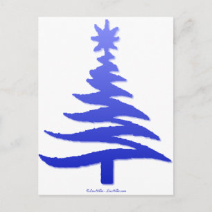 Esténcil de árbol de navidad azul de cobalto