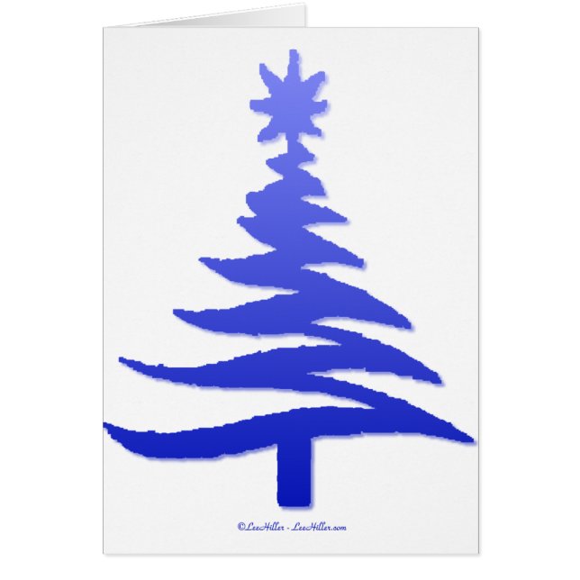 Esténcil de árbol de navidad azul de cobalto (Frente)