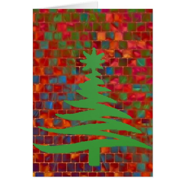 Esténcil de árbol de Navidad moderno Imprimir verd (Frente)