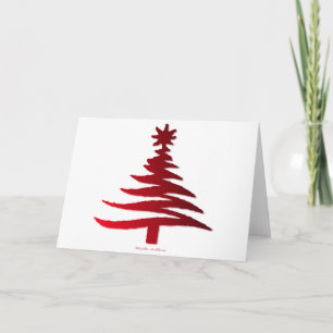Esténcil moderno de árbol de Navidad Imprimir rojo